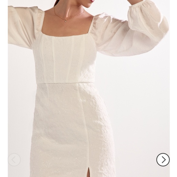 White long sleeve mini dress - Picture 2 of 4